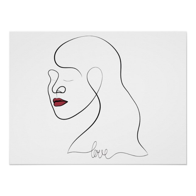 Póster Arte de linha única - Amor (Frente)