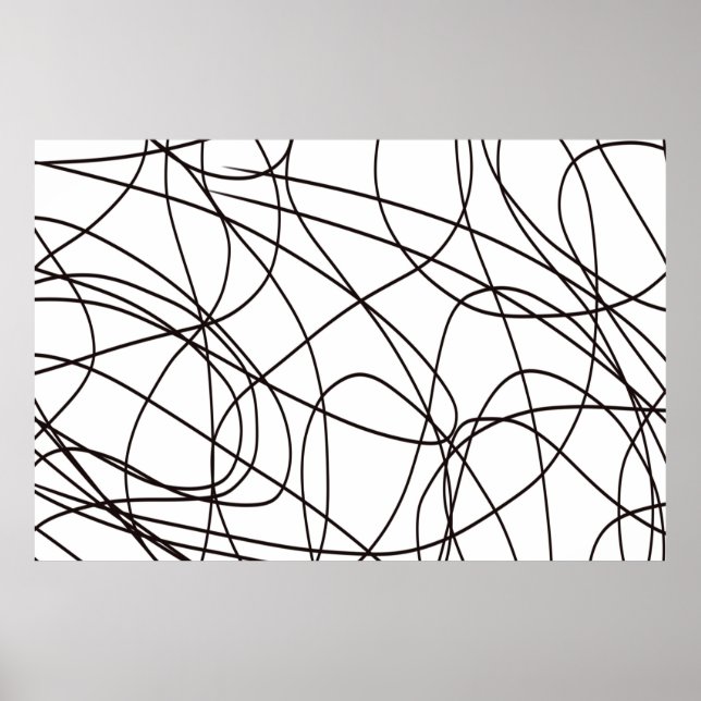 Poster Arte de linhas brancas e pretas (Frente)