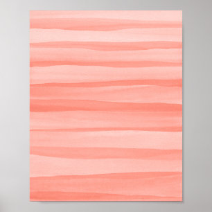 Poster Arte de Linhas de Aquarela de Abstrato de Pêssego