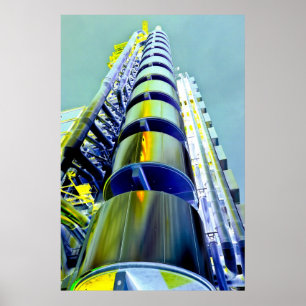 Póster Arte de Londres da construção de Lloyd
