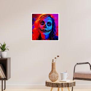 Poster Arte de Makeup do Halloween Vibrant