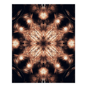 Póster Arte de Mandala Fractal em Arenito Radiante