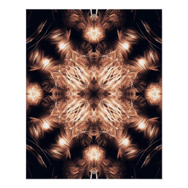 Póster Arte de Mandala Fractal em Arenito Radiante (Frente)