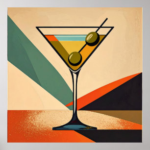 Poster Arte de Martini com Bloco de Cores Modernista de M