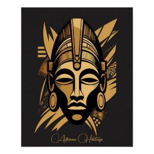 Póster Arte de Máscara Africana Legado & Orgulho - Histór