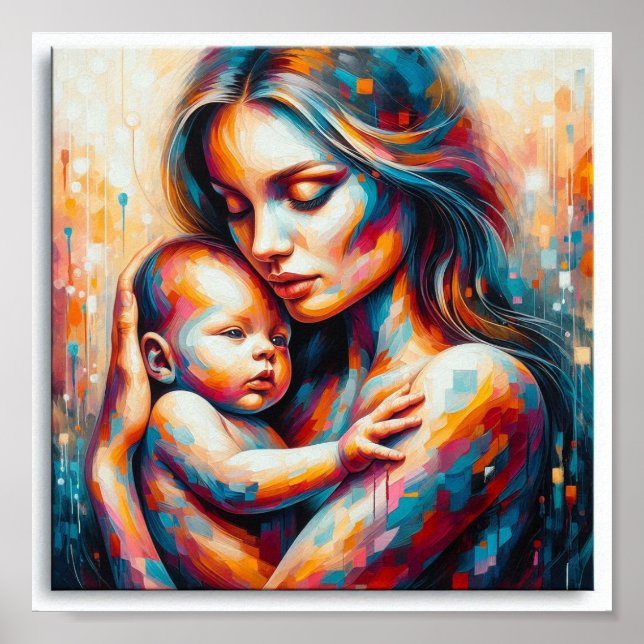 Poster Arte de Maternidade Ousada e Colorida (Frente)