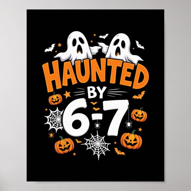 Poster Arte de meme assustador de Halloween 67 Seis Sete  (Frente)