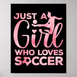 Poster Arte de Menina de Futebol Para Meninas Crianças Me