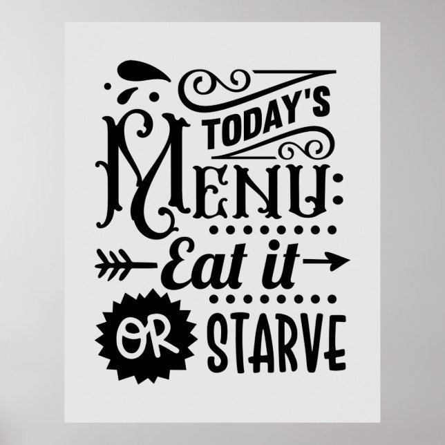 Poster arte de menus de cozinha engraçada (Frente)