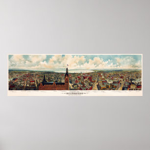 Póster Arte de Milwaukee do vintage