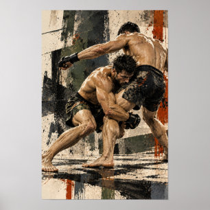 Poster Arte de MMA Luta de Artes Marciais Mistas Parede