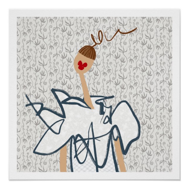 Póster Arte de Moda Glam Glamourosa Garota Divertida (Frente)
