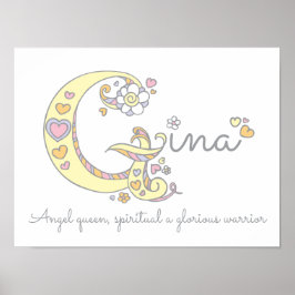 Póster Arte de monograma G significado do nome da menina