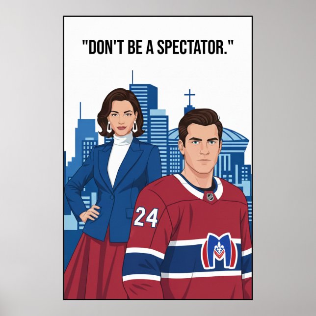 Poster Arte de Motivação do Jogador de Hóquei Montreal Me (Frente)