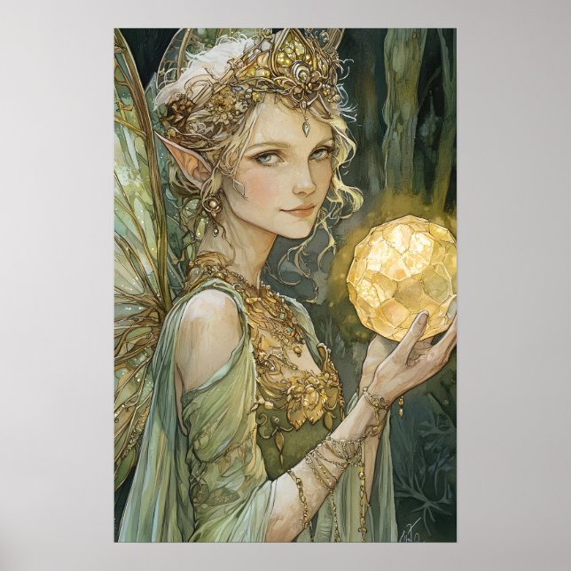 Poster Arte de Muralha da Fada Cristal Ball Fantasy (Frente)