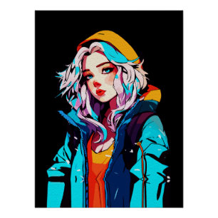 Póster Arte de Muro de Animação Criativa   Meninas 10