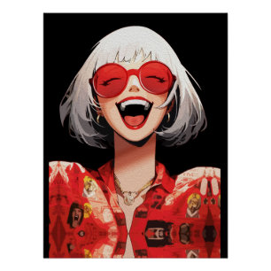 Póster Arte de Muro de Animação Criativa   Meninas 16