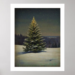 Poster Arte de Muro de Árvore de Natal Festivo