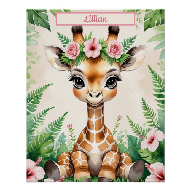 Póster Arte de Muro de Bebê Personalizada (Frente)