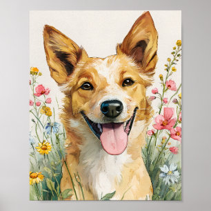 Poster Arte de Muro de Cachorro Australiano - Bovinos Aqu