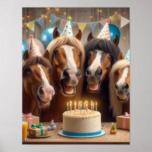 Poster Arte de Muro de Cavalo, Festa de aniversário de Ca