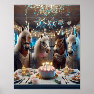 Poster Arte de Muro de Cavalo, Festa de aniversário de Ca