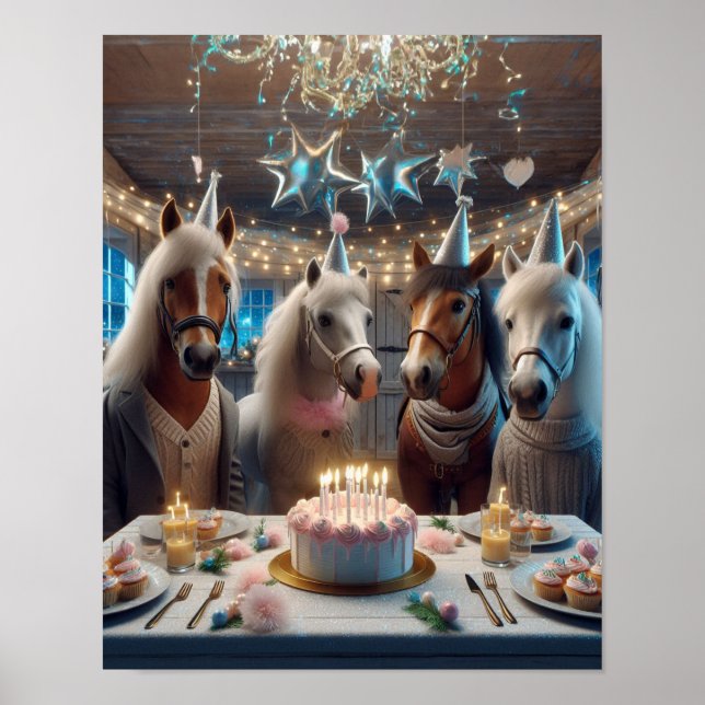 Poster Arte de Muro de Cavalo, Festa de aniversário de Ca (Frente)