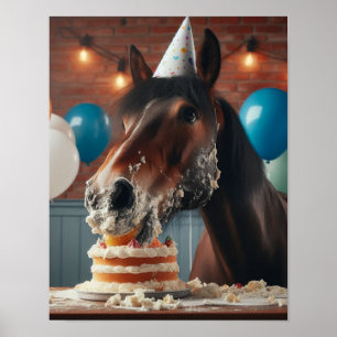 Poster Arte de Muro de Cavalo, Festa de aniversário de Ca