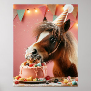 Poster Arte de Muro de Cavalo, Festa de aniversário de Ca