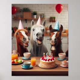 Poster Arte de Muro de Cavalo, Festa de aniversário de Ca
