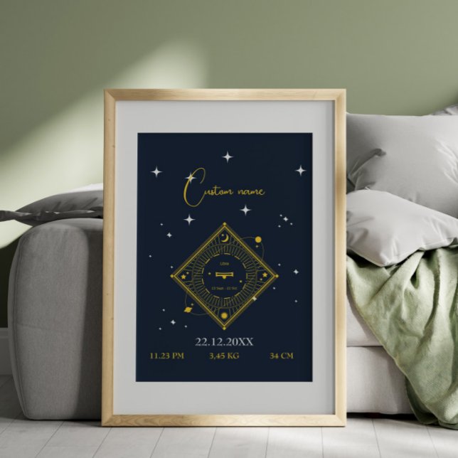 Poster Arte de muro de enfermaria novo bebê Nome personal (Criador carregado)