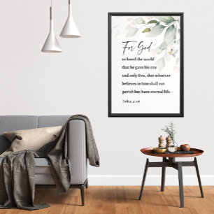Poster Arte de Muro de Escrituras John 3:16 do na moda e 