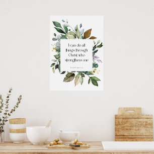 Poster Arte de Muro de Escrituras Philippians 4:13