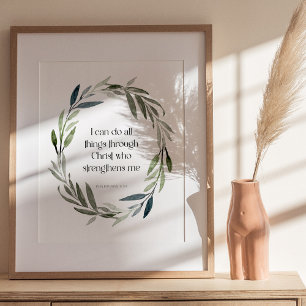 Poster Arte de Muro de Escrituras Philippians 4:13