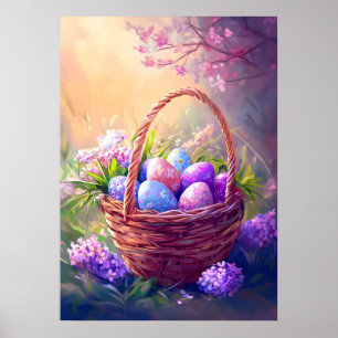 Poster Arte de Muro de Ovo em Primavera de páscoa