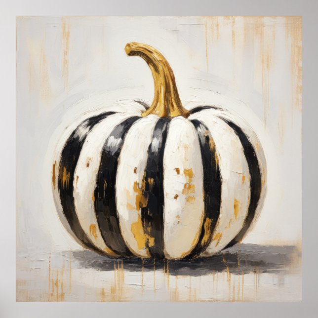 Poster Arte de Muro de Pumpkin em Black and White Stripe (Frente)