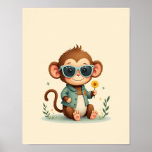 Arte de Muro de Um Macaco Safari Reprodutor