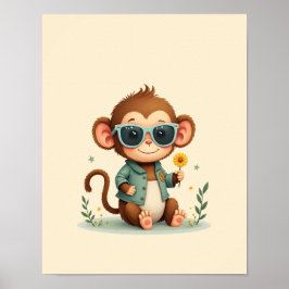 Poster Arte de Muro de Um Macaco Safari Reprodutor