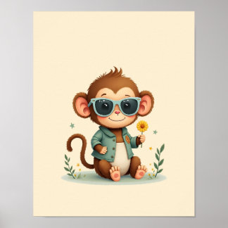 Poster Arte de Muro de Um Macaco Safari Reprodutor
