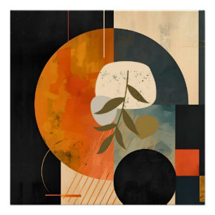Póster Arte de Muro do Branch de Olive Abstrato Moderno