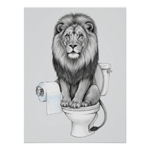 Póster Arte de Muro Funny Lion