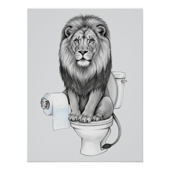 Póster Arte de Muro Funny Lion (Frente)