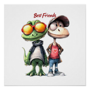 Póster Arte de Muro "Melhores Amigos"