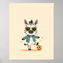 Poster Arte de Muro Safari, um Nurserário Zebra Moderno