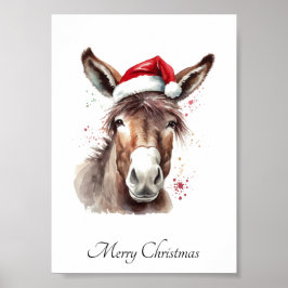 Poster Arte de Natal de Burro Ocidental