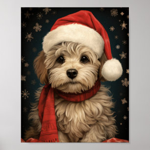 Poster Arte de Natal para Cachorros Bonitos: Pup de Feria