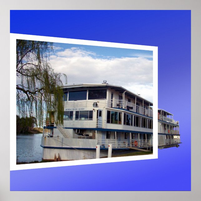 Poster Arte de Navio a vapor de Paddle Antigo, (Frente)