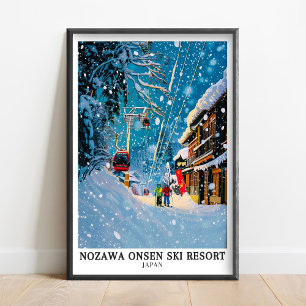 Poster Arte de Nozawa Onsen - Cartaz de Nozawa Onsen -Noz