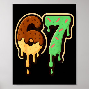 Poster Arte de Número de Gotejamento de Sorvete de Estilo