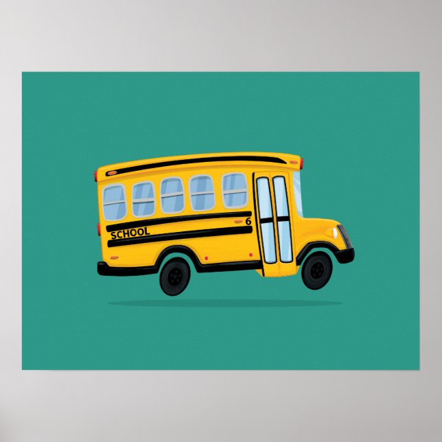 Poster Arte de Ônibus Escolar Fofo (Frente)